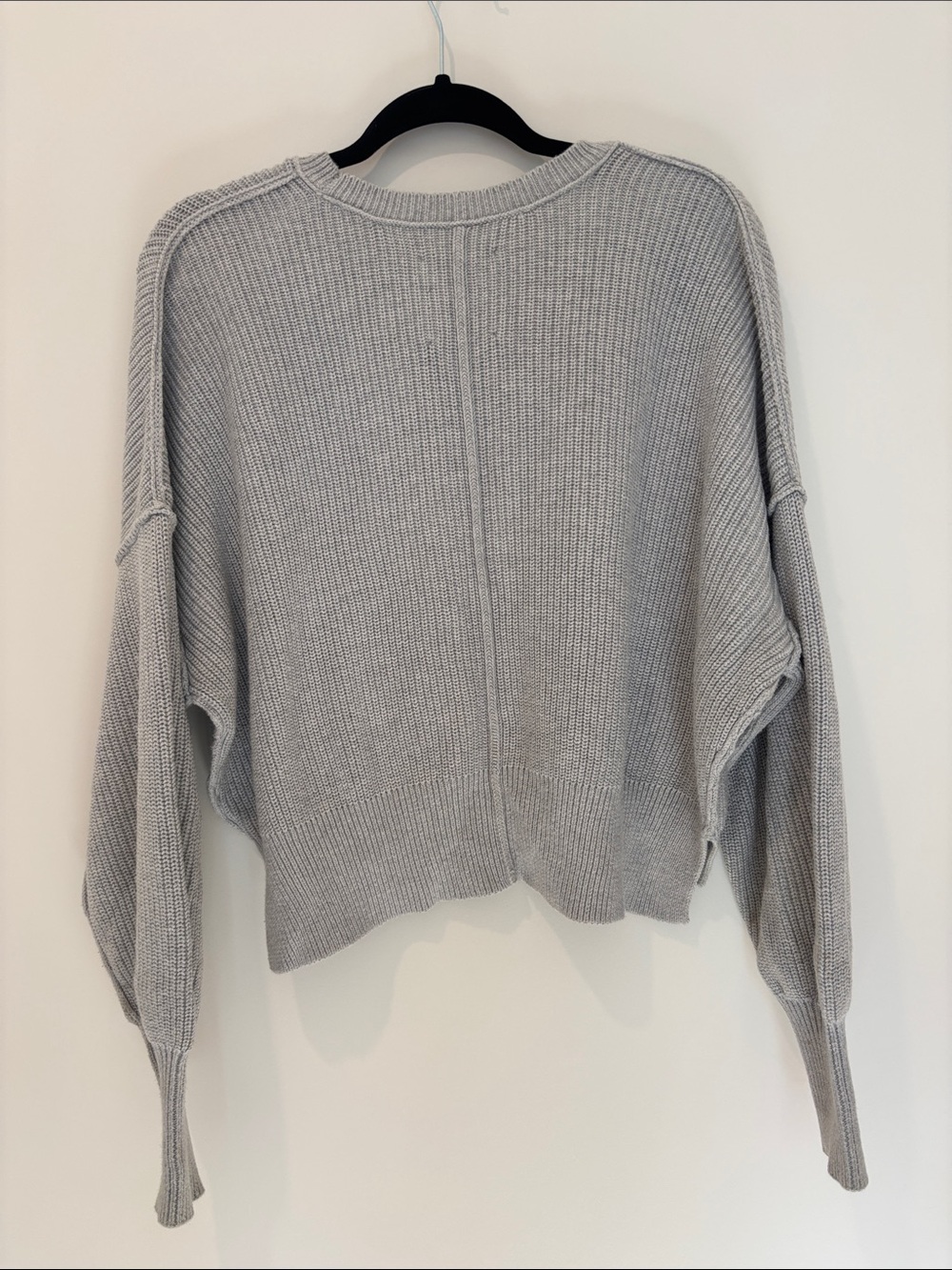 Aerie beyond crop Light Gray Ribbed Scoop-Neck Knit Sweater - Picture 4 of 6